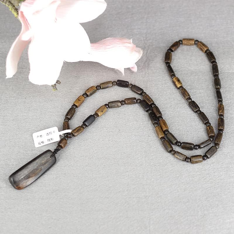 达拉杆沉香项链 老料男士佛珠木质手链木珠檀香珠子清香 (达拉干随型沉香项链)