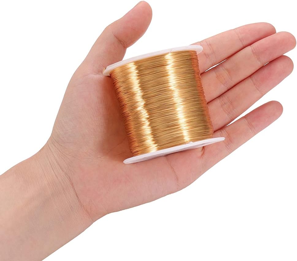 QA 0.4mmx200m Colorfast Beading Wire Copper Wire Jewelry Cord String for DIY Bracelet Necklace Making Findings Supplies A919 (Color : Brown)