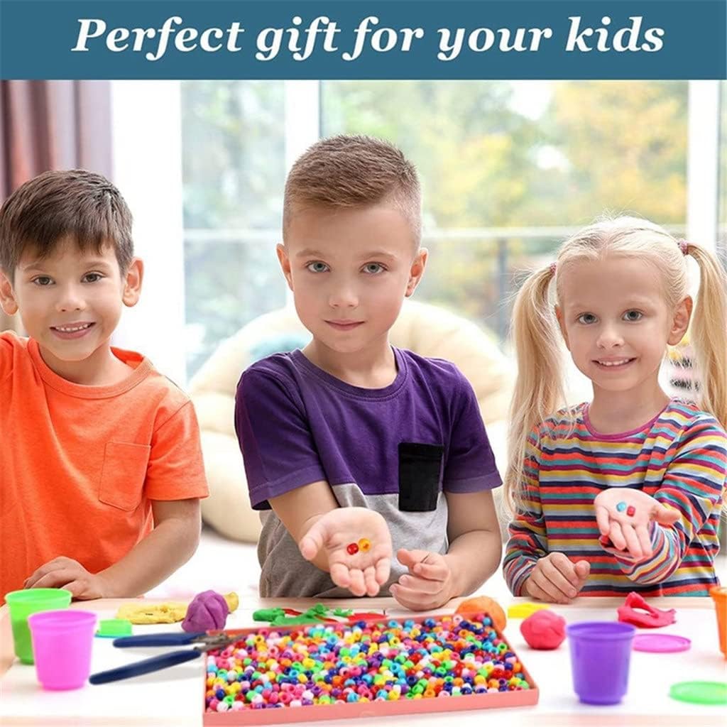 Pony Beads Multicolor Bracelet Beads Braid Beads Children Craft Beads Acrylic Beads Woven Beads for Girls (Color : 3000 Pony Beads Size : One Size)