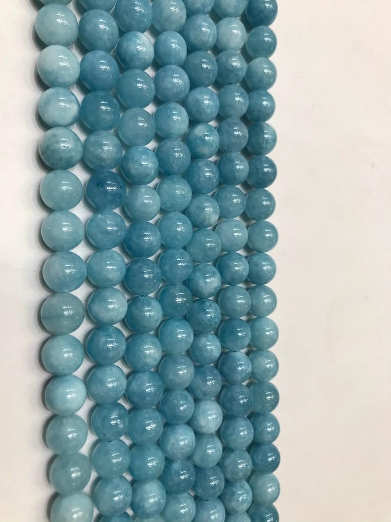 Natural AQUAMARINE ROUND smooth Beads 10mm 16 inch long string jewelry making gemstone beads for necklace bracelet