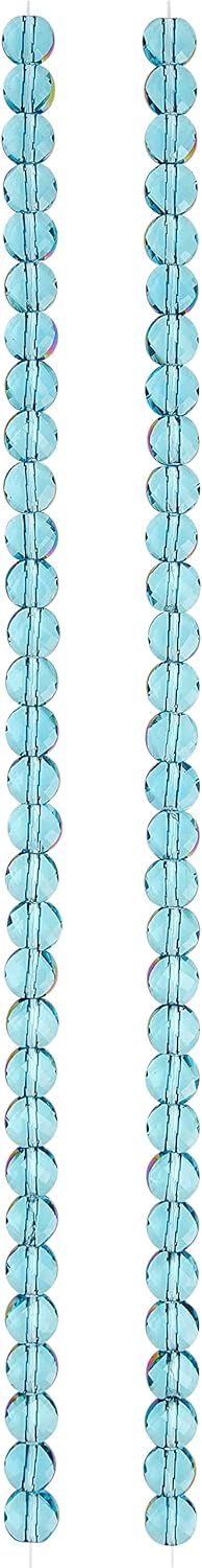 Bead Landing Shiny Aqua Clear Glass Beads, 6mm, 12 Packs: 2 ct. (24 Total)