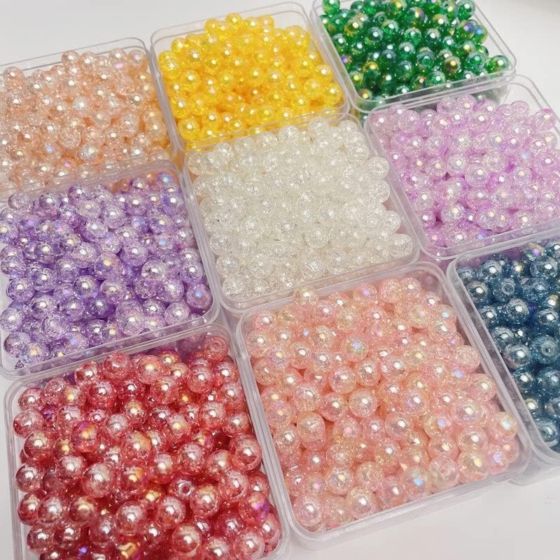 8mm Glass Beads Loose Beads Wholesale DIY Handmade Loose Beads Beading Accessories(Black) (Black 8mm)