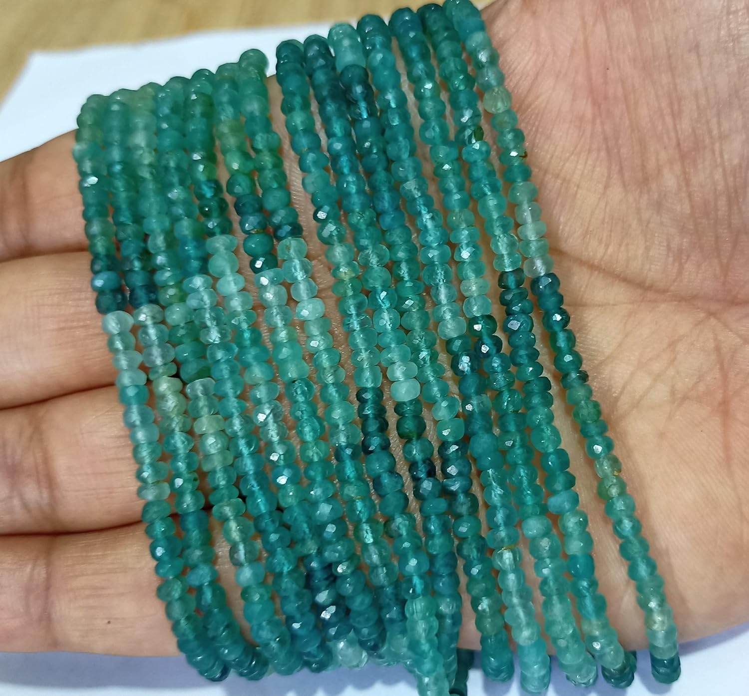 3 mm, Natural Rare Grandidierite Rondelles Beads -14