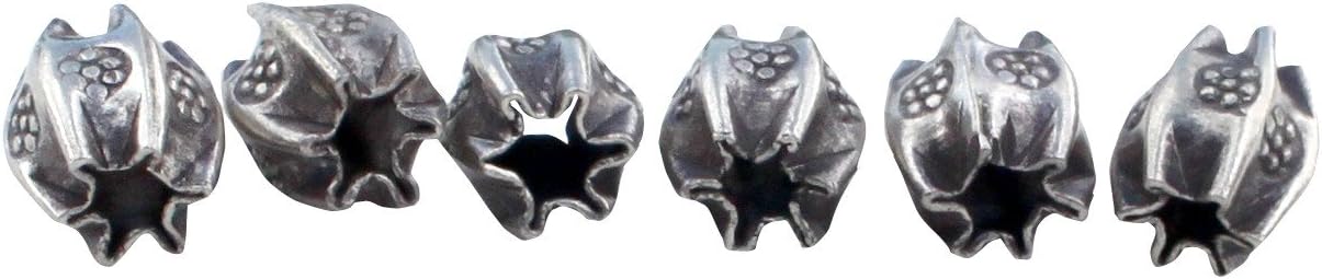 Full Funk Ethnic Thai Karen 97% Silver Beads - Crimp Bugle - 6 Pieces