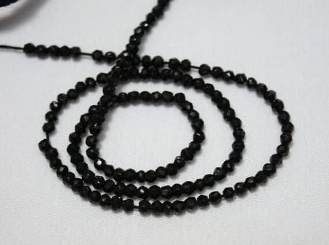 Black Spinel Beads, 3mm Beads, Micro Faceted Rondelle, Gemstone Beads, 13 Inch lot of 10 Strands CHIK-STRD-96403