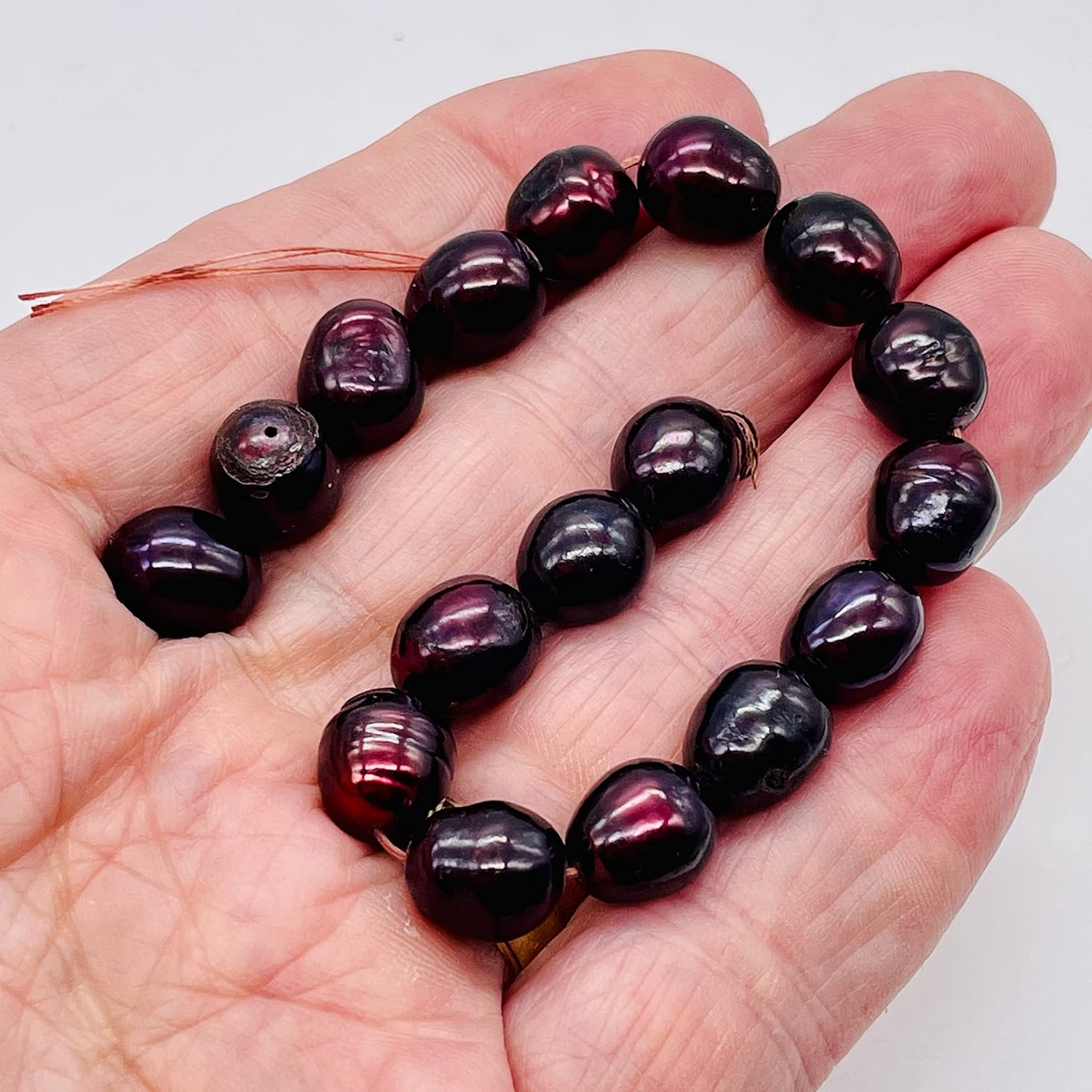 Stunning Black Cherry Freshwater 11x10 to 13x10mm Pearl Strand 109446 for Jewelry Making