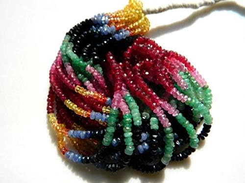 1 Strand Natural Multi Sapphire Beads, Sapphire Rondelles, 3mm Beads, 15 inches Code-HIGH-15760