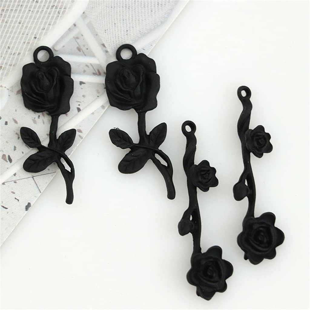 SIDUFHAOPKLL Black Flower Earrings Pendant Accessories Handmade DIY Material Temperament(D)