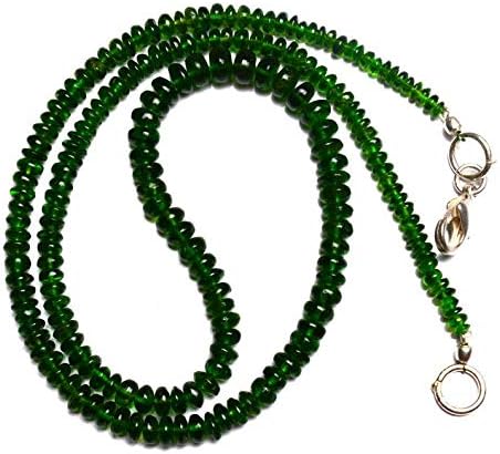 Super Rare Natural Chrome Diopside Smooth Rondelle Beads 16.5