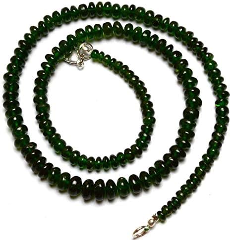 Super Rare Natural Chrome Diopside Smooth Rondelle Beads 17.5