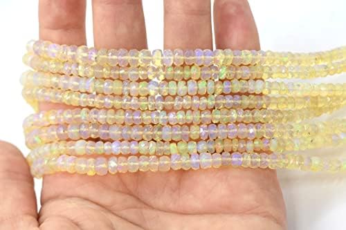 13 inch Strand of Natural gem Ethiopian Opal, 3-6 mm Rondelle Faceted Beads for DIY Jewelry Making. | Beads_03842, as per photo