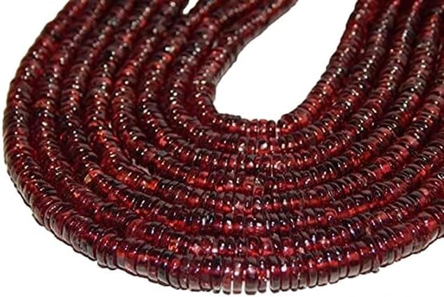 Garnet Smooth Beads Tyre Shape 4x5.mm 16 Inch lot of 5 Strands Chik-STRD- 91769