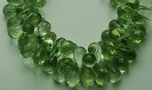 1 Strand Natural 8 Inch Stands Natural Super Green Amethyst Micro Faceted Drop Shape Big Beads 14 to 18 MM Code-HIGH-21956