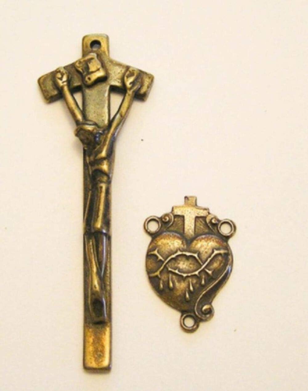 Sacred Art Jewelry Rosary Parts Set 581-613 Crucifix and Rosary Center Sterling Silver