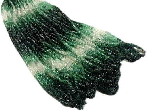 BEADS GEMSTONE 1 Strand Natural Shaded Emerald Faceted Rondelle Beads, Emerald Necklace, Original Emerald, 3-3.5mm, 16 Inch Code-HIGH-18260