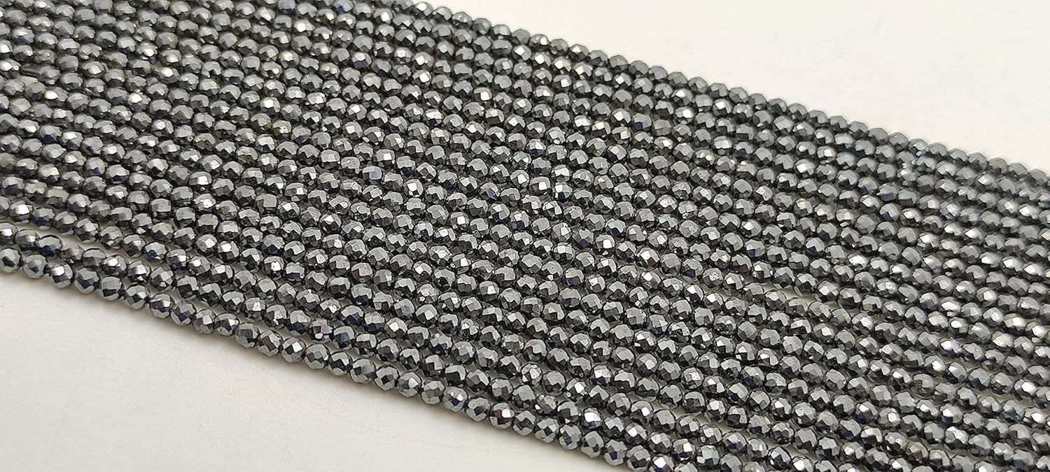 Hanumat Gems Lot of 5 Strands Natural Gunmetal Micro Cut Faceted Rondelle Beads,Gunmetal Faceted Beads,Gunmetal Rondelle Bead,Gunmetal Micro Cut Bead,2-2.5MM Beads,13 Strand.