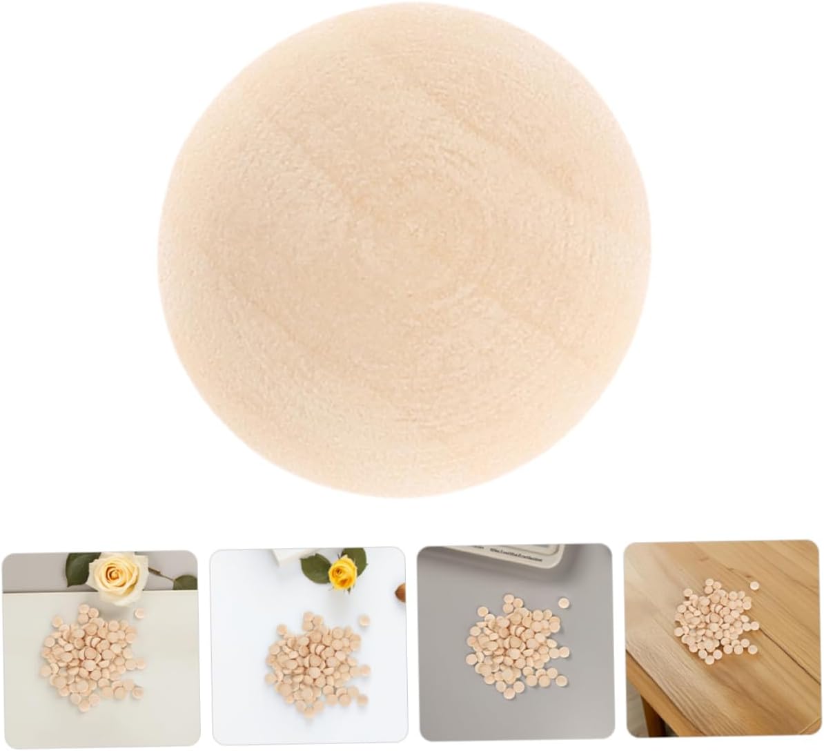 GALPADA 100pcs Half Wooden Beads Unfinished Decorative Craft for Jewelry Making Smooth Natural Wood Half Round Beads for Art Projects and Creative Crafts