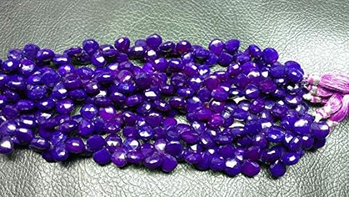 Full 8 Inch Long 10-11mm-Deep BlueBeHIGHy Chalceny Faceted Faceted Heart Shaped Briolette Beads Code-HIGH-59760