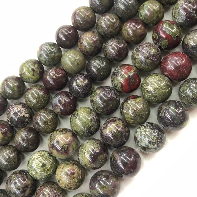 13 inch Strand of Natural gem Dragon Blood Stone, 4mm Round Smooth Beads for DIY Jewelry Making. | Beads_03457