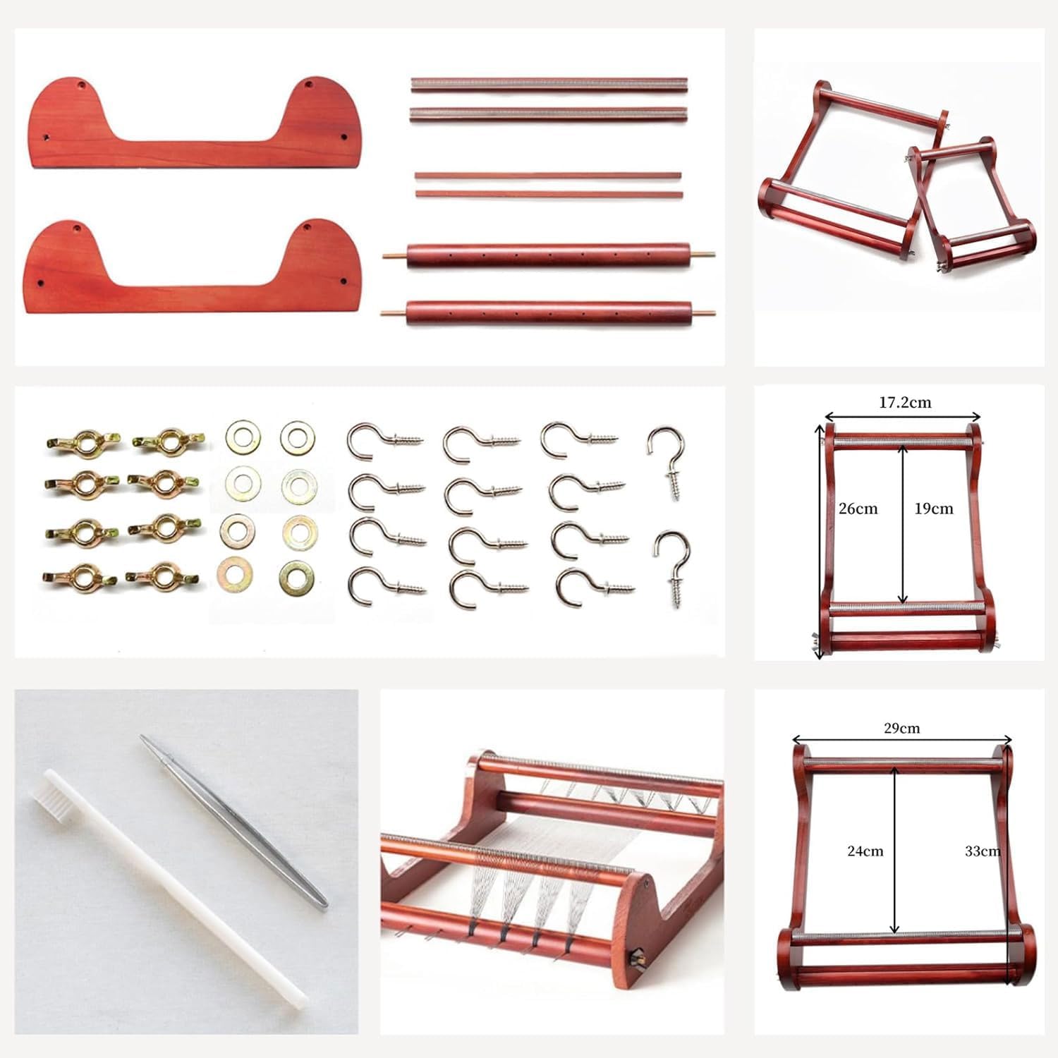 JOSBY Jewelry Making Bead Loom Tools, Wooden Bead Loom Set, Manual Bead Weaving Machine, Dual Size Options, Multi-Bead Compatibility, Easy to Use, for DIY Necklace, Bracelet, Belts