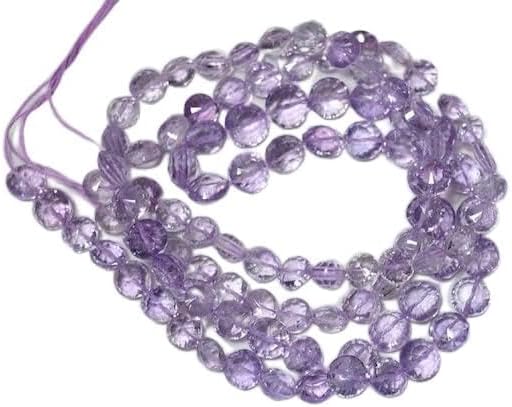 BEADS GEMSTONE Amethyst Faceted Coin Shape Beads, Pink Amethyst Concave Cut Beads, Gemstone for Jewelry, 10mm - 11.5mm Approx, 9 Inches Strand Code-HIGH-24468
