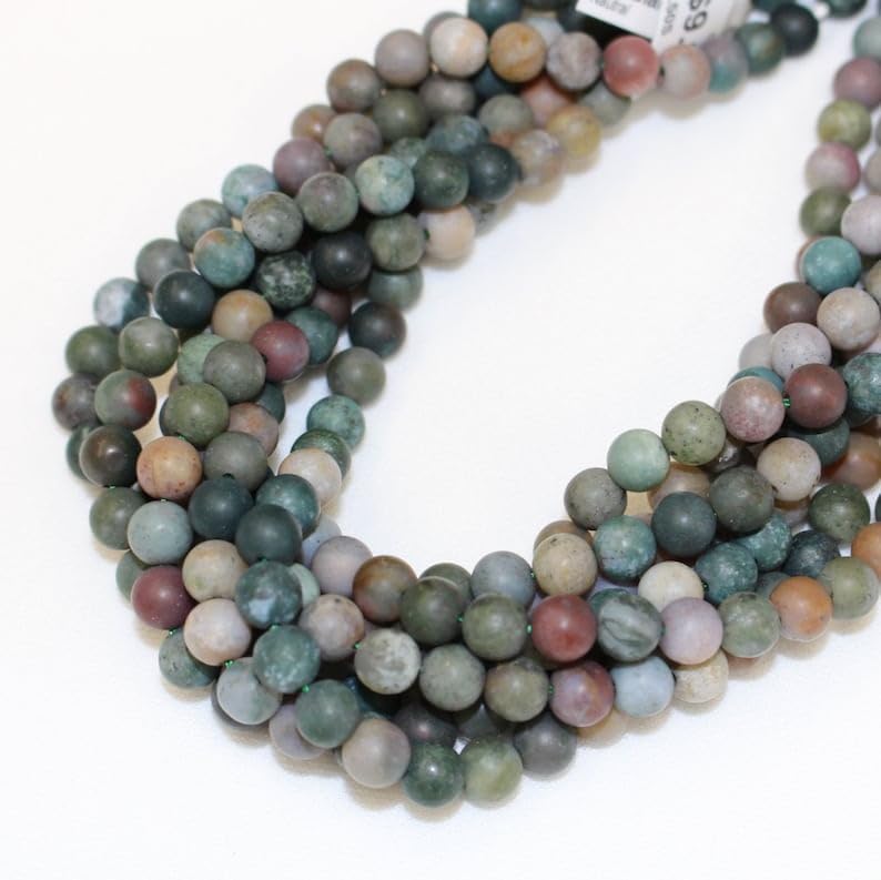 13 inch Strand of Natural gem Indian Agate, 10mm Round Smooth Beads for DIY Jewelry Making. | Beads_04815