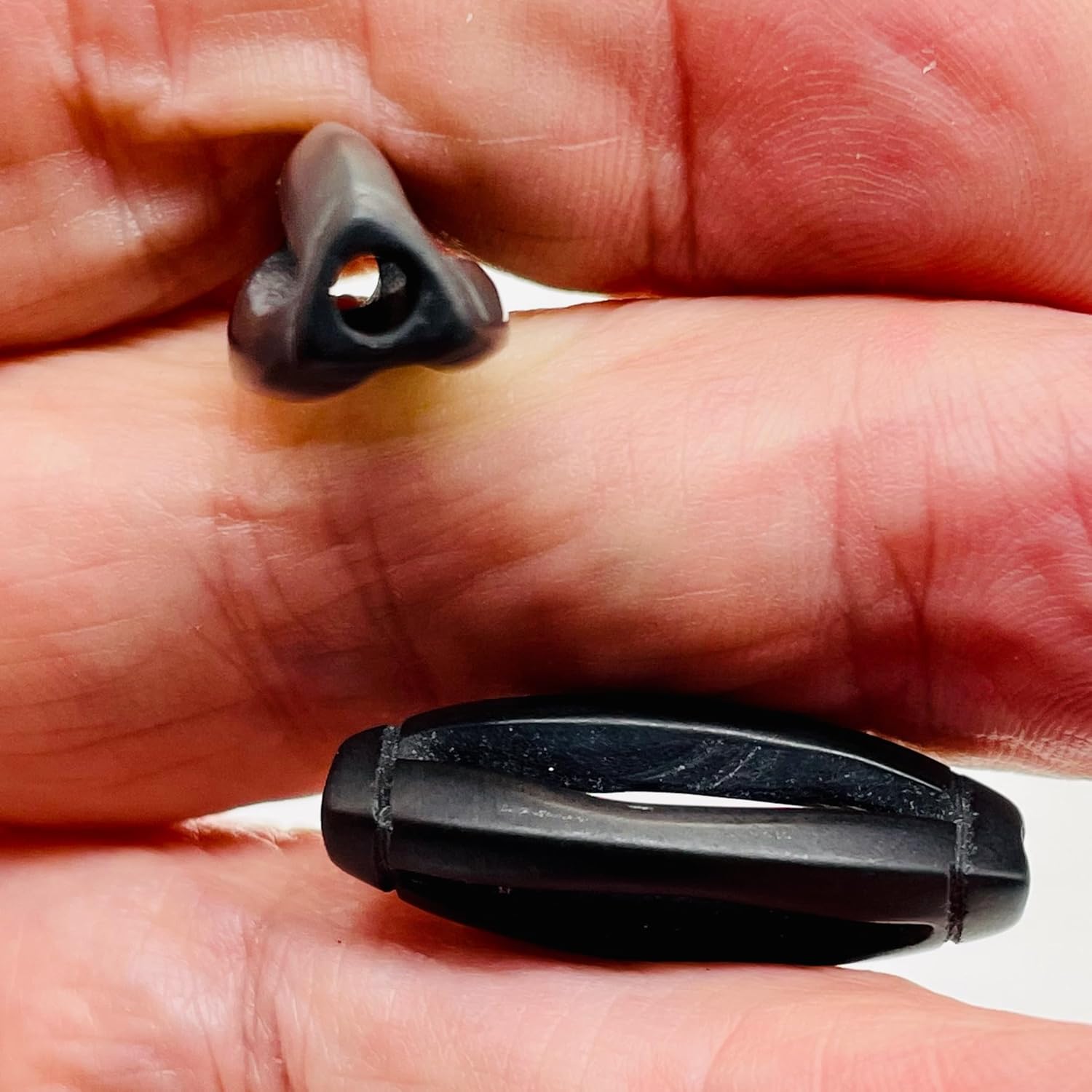 Stunning Carved Matte Onyx Centerpiece Bead Strand | 29x11 to 27x10mm| 14 Beads|