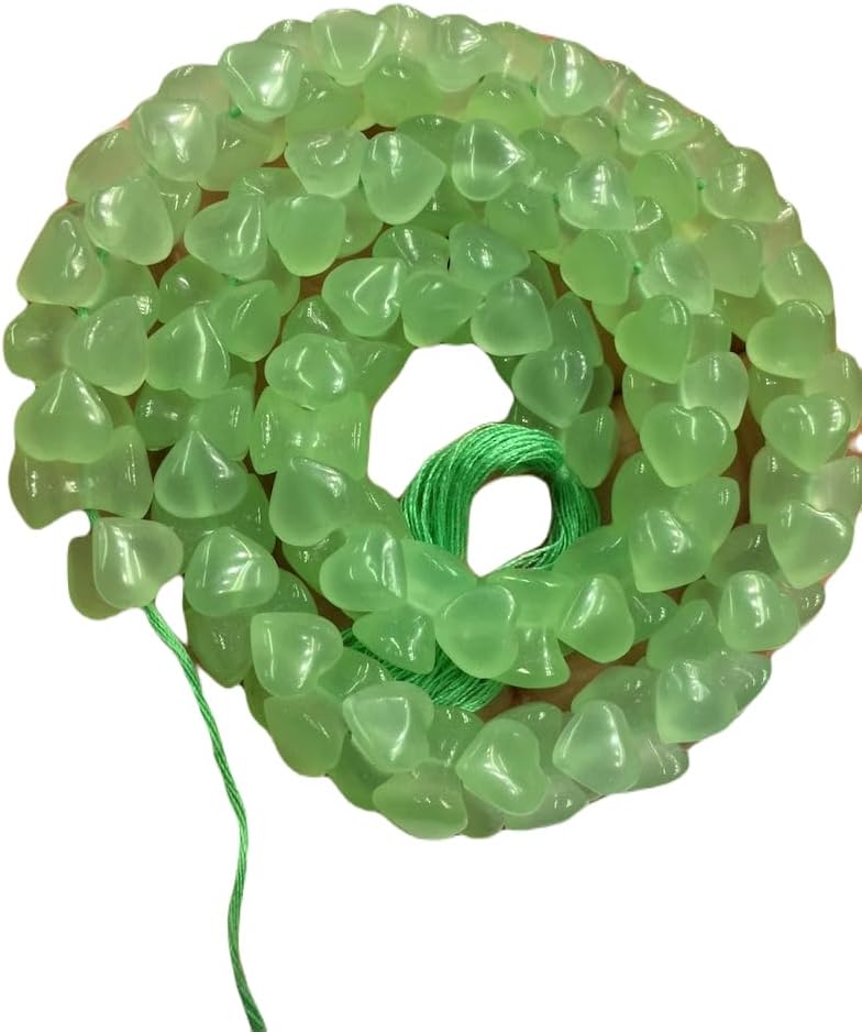 13 inch Strand of Natural gem Green Chalcedony, 11mm Fancy Smooth Beads for DIY Jewelry Making. | Beads_04162