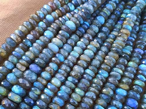 13 inch Strand of Natural gem Labradorite, 6-7mm rondelle Faceted Beads for DIY Jewelry Making. | Beads_05059