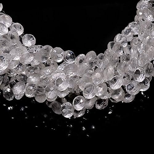 13 inch natural beads strand of 6mm faceted onion crystal quartz gemstone briolletes beads for DIY jewelry - necklace, bracelet, earring, ring.