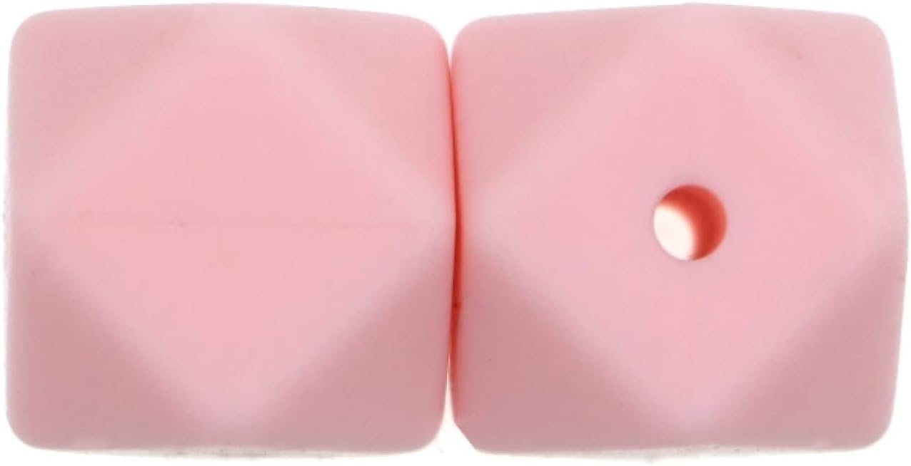 200 Pieces Silicone Beads 17mm, Colorful Hexagon Silicone Beads, Loose Large Hole Silicone Spacer Rubber Beads for Jewelry Making DIY Necklaces Bracelets Crafts (200Pcs Bean Green)