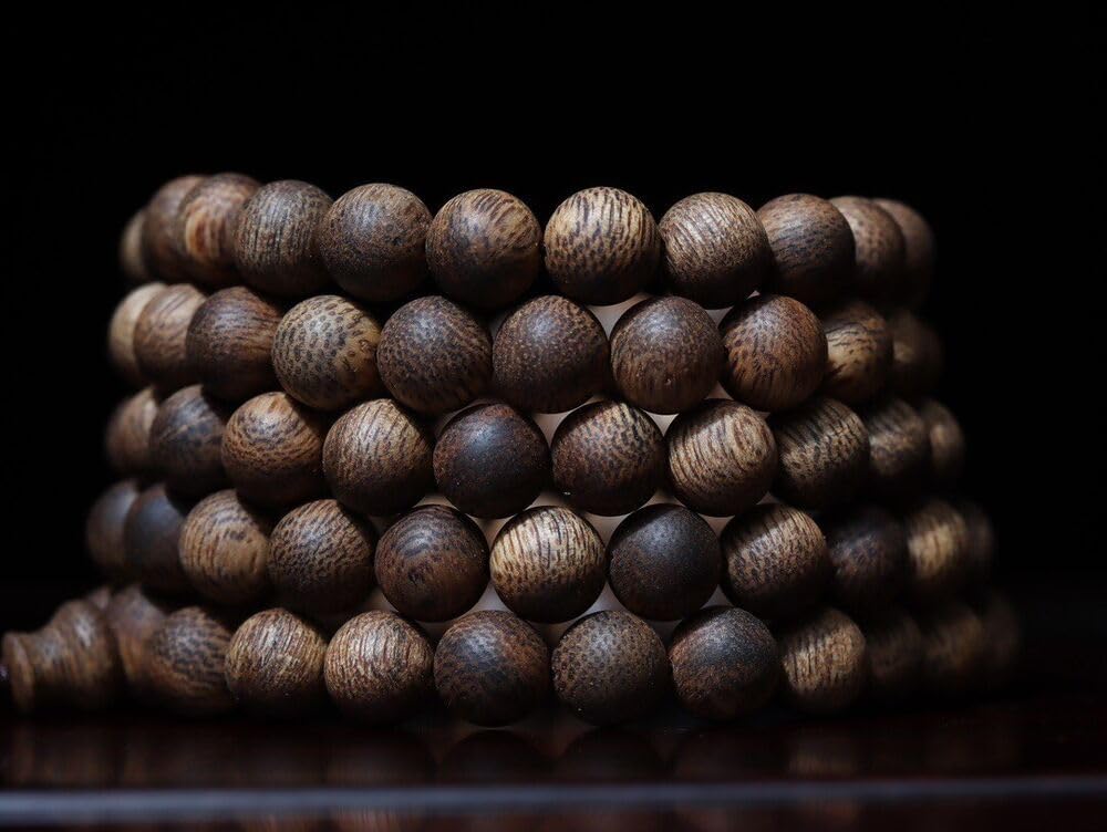 Agarwood 8mm Hainan White Chess Agarwood Skewers Buddha Beads Sinking Rosary Beads