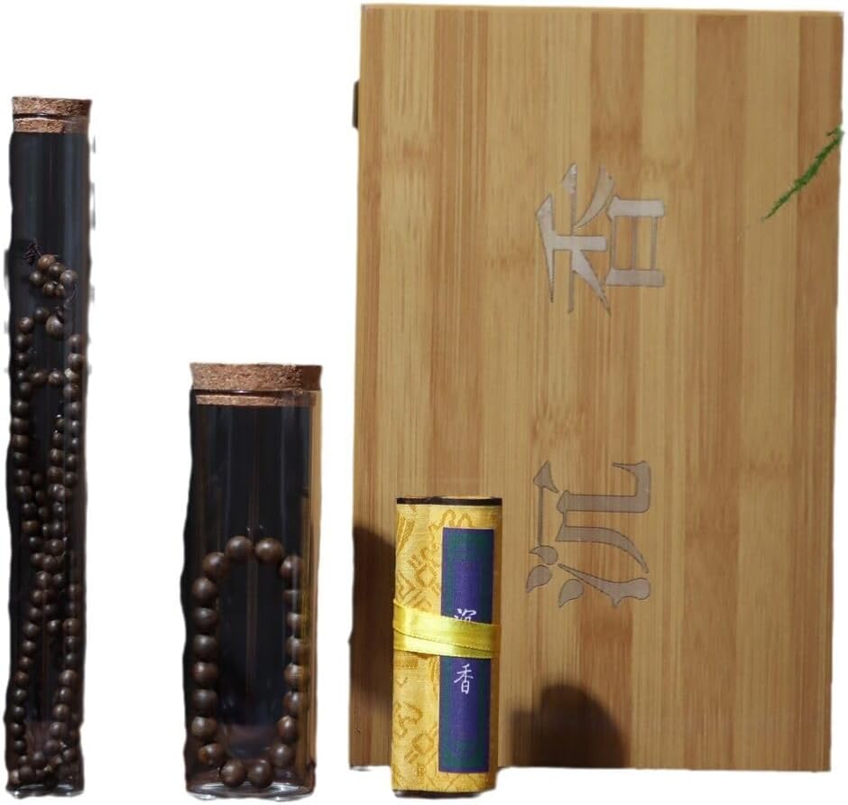 Agarwood 10mm+6mm Nha Trang White Chess Agarwood Bracelet Set Buddha Bead Rosary