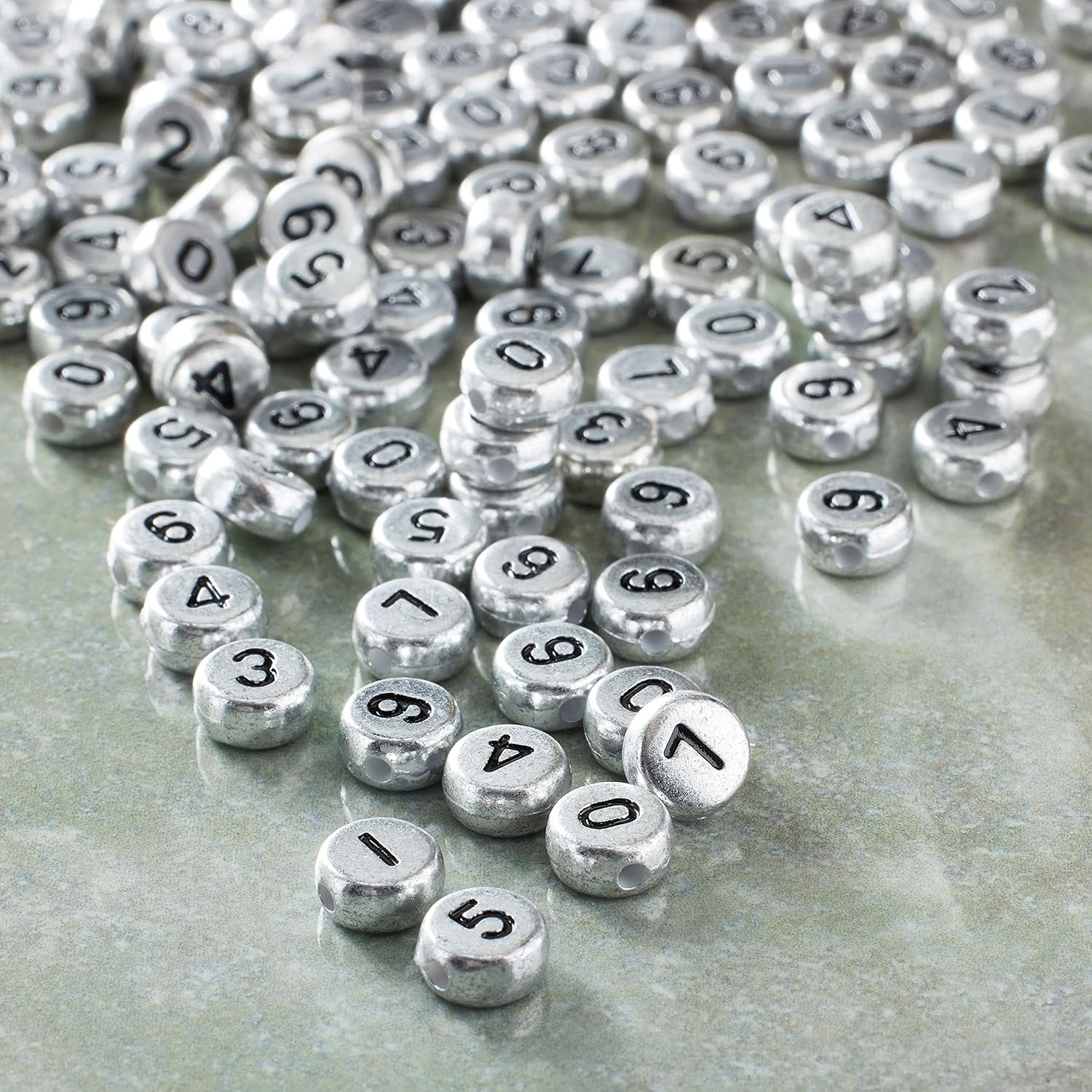 Bead Landing Plastic Number Circle Craft Beads, 12 Packs: 390 ct. (4,680 Total), 7mm