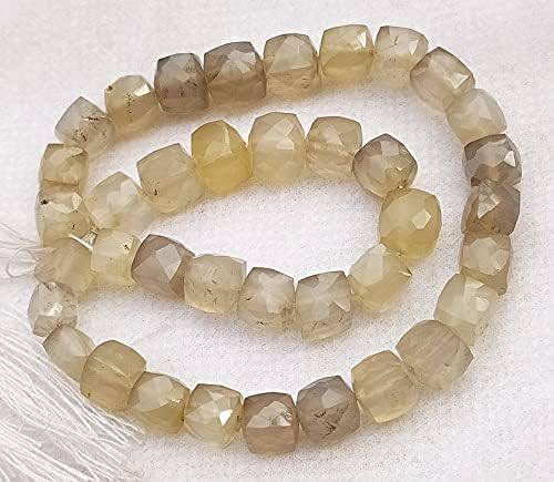 13 inch Strand of Natural gem Gray Moonstone, 5-6mm Box Faceted Beads for DIY Jewelry Making. | Beads_03944