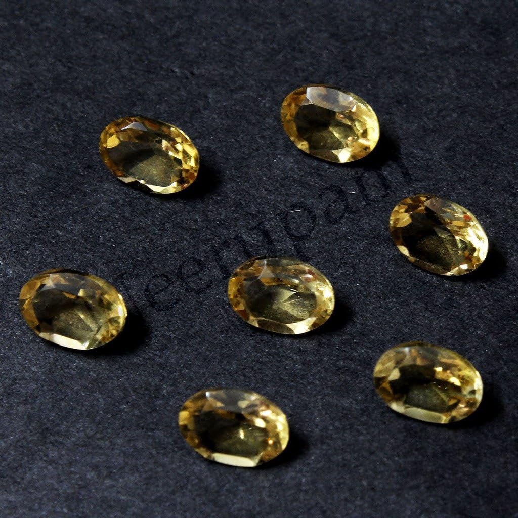 Neerupam Collection Golden-Yellow Color Natural African Citrine AA Quality 10x8 mm Size Faceted Oval Shape Loose Gemstones