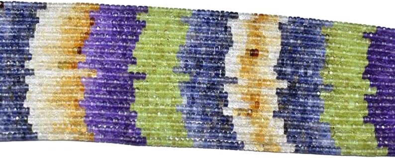 13 inch Strand of Natural gem Multi Stone, 4-5mm Rondelle Faceted Beads for DIY Jewelry Making. | Beads_05594