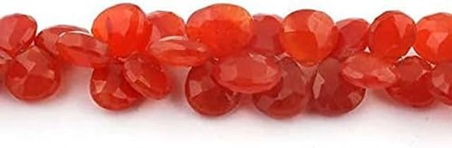 Natural Carnelian Faceted Briolettes - Heart Shape Beads 12mmzx12mm-15mmx15mm 8 Inches lot of 10 Strands CHIK-STRD-94811