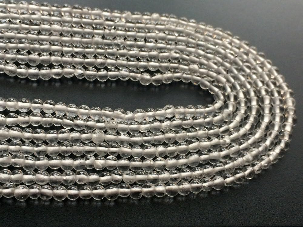Women's 3 mm Crystal Quartz Plain Round Beads, Crystal Quartz Plain Beads, Clear White Natural Crystal Quartz Balls For Jewelry (1ST To 5ST Options)