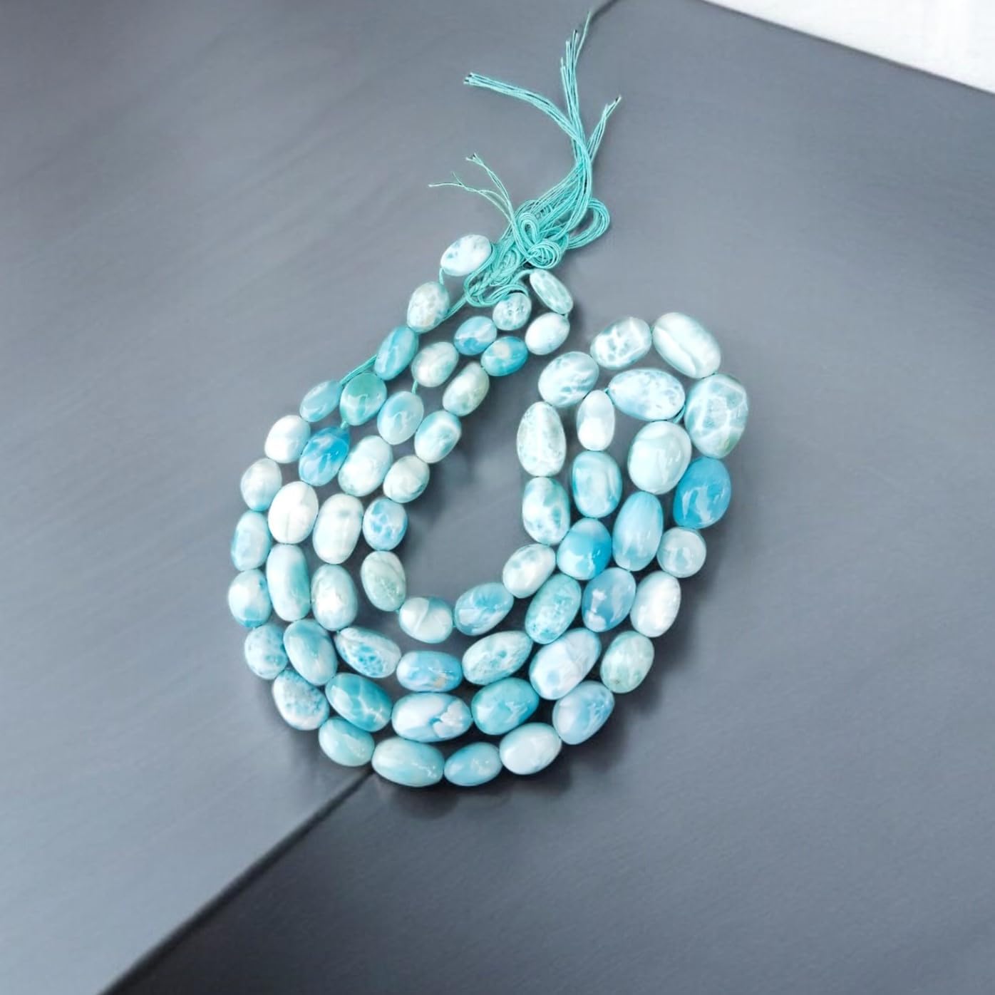 Natural Larimar Loose Tumble Beads, Larimar Smooth Beads, Larimar AAA+ Super Quality Larimar Tumble Gemstone Beads, Jewelry Making Craft by VGA GEMS