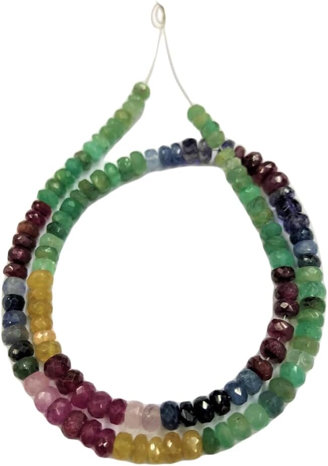 13 inch Strand of Natural gem Multi Gemstone, 5x6mm rondelle Faceted Beads for DIY Jewelry Making. | Beads_05474