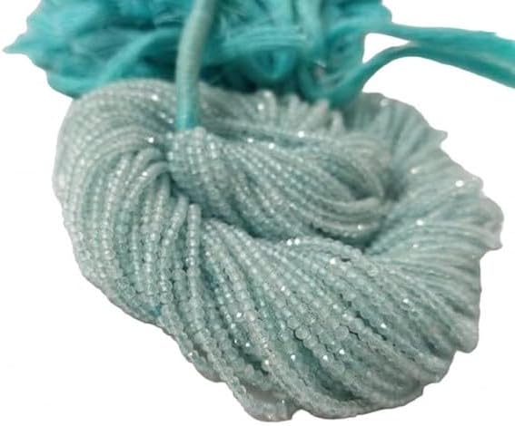 Natural Micro Aquamarine Faceted Rondelle Beads 2-2.5mm 13 Inches lot of 10 Strands CHIK-STRD-94558
