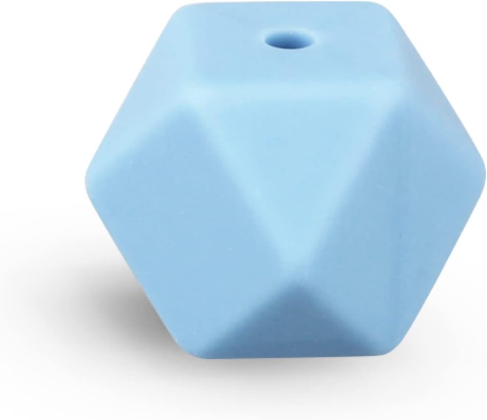 50 Pieces 14mm Silicone Beads Hexagon Loose Rubber Beads for DIY Bracelets and Necklace Jewelry Keychain Making Accessories (52)