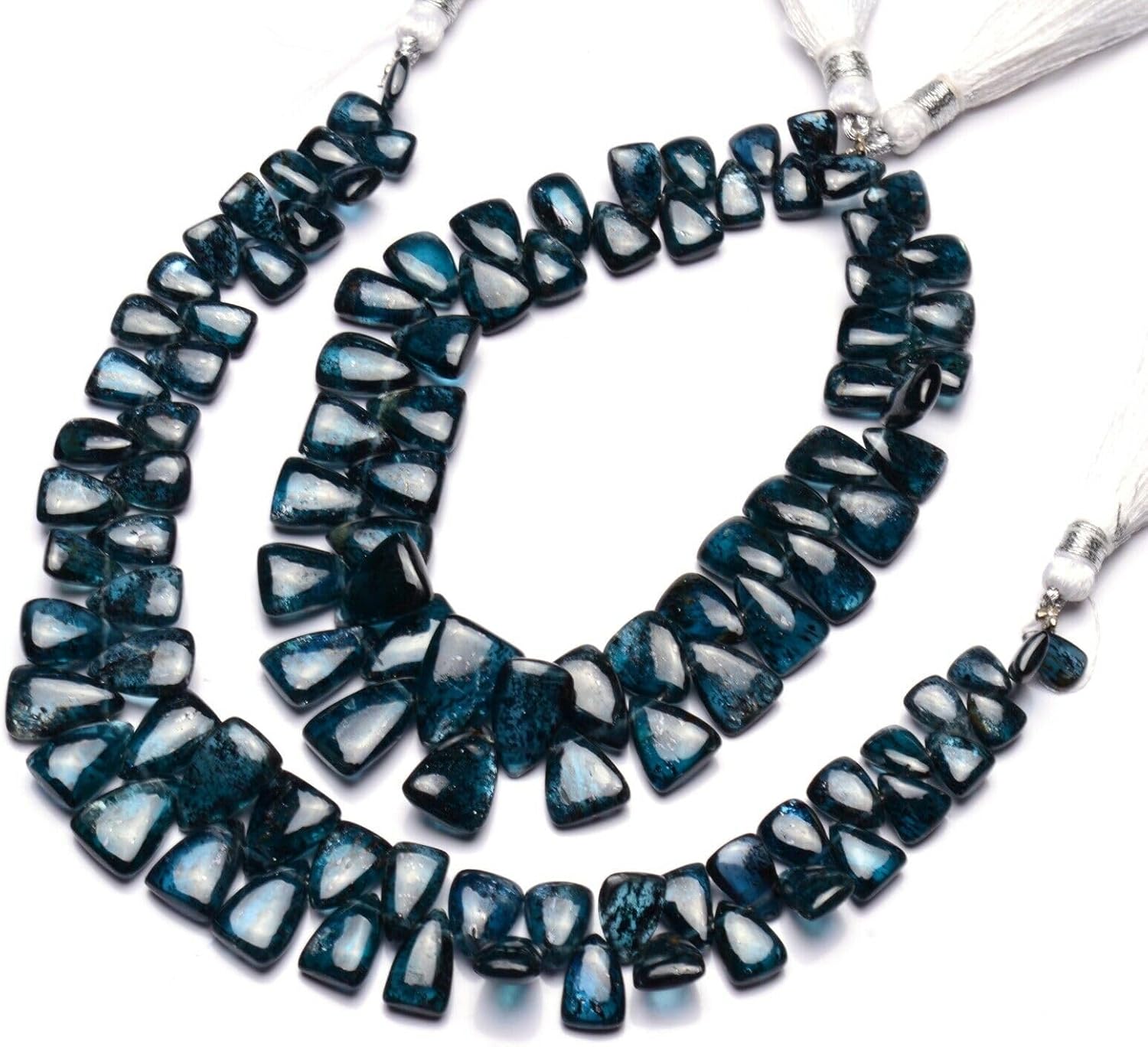 8 inch Strand of Natural Green kyanite 7x5-12x8mm Triangle Smooth briolette Beads for DIY Jewelry Making. |BRIO_03854