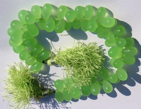 8 inch Strand of Natural Chalcedony 7-14mm Teardrop Smooth briolette Beads for DIY Jewelry Making. |BRIO_02079