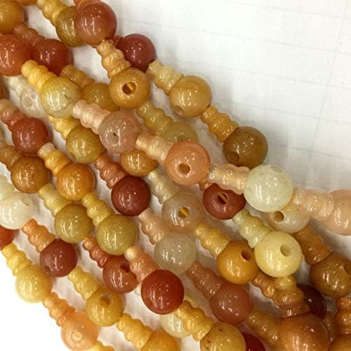1 strands natural orange old yellow jade pagoda tee three links buddha head tibet guru barrel big hole beads size: 10mm+6x8mm (10 sets/lot) 04232