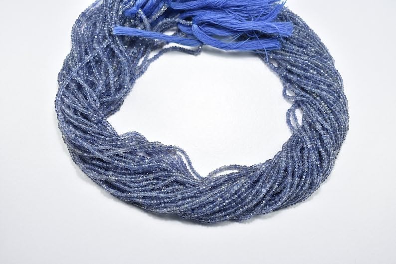 13 inch Strand of Natural gem Iolite, 2mm Rondelle Faceted Beads for DIY Jewelry Making. | Beads_04848