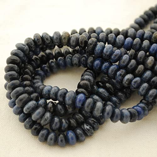 13 inch Strand of Natural gem Dumortierite, 6x4mm rondelle Faceted Beads for DIY Jewelry Making. | Beads_03648