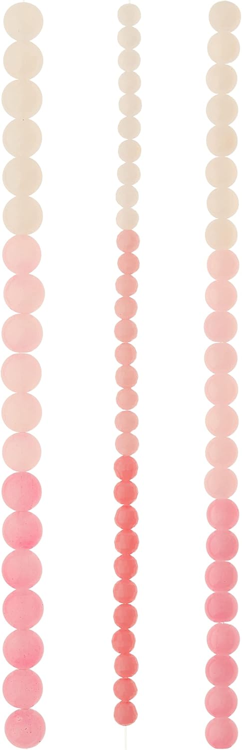 Bead Landing Pink Ombre Glass Round Beads, 12 Pack