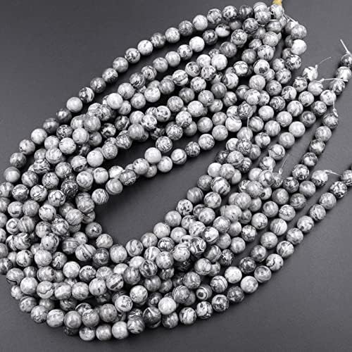 13 inch Strand of Natural gem Jasper, 8mm Round Smooth Beads for DIY Jewelry Making. | Beads_04978